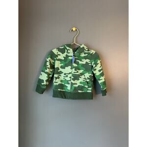 Primary Green Camo‎ Zip Hoodie
